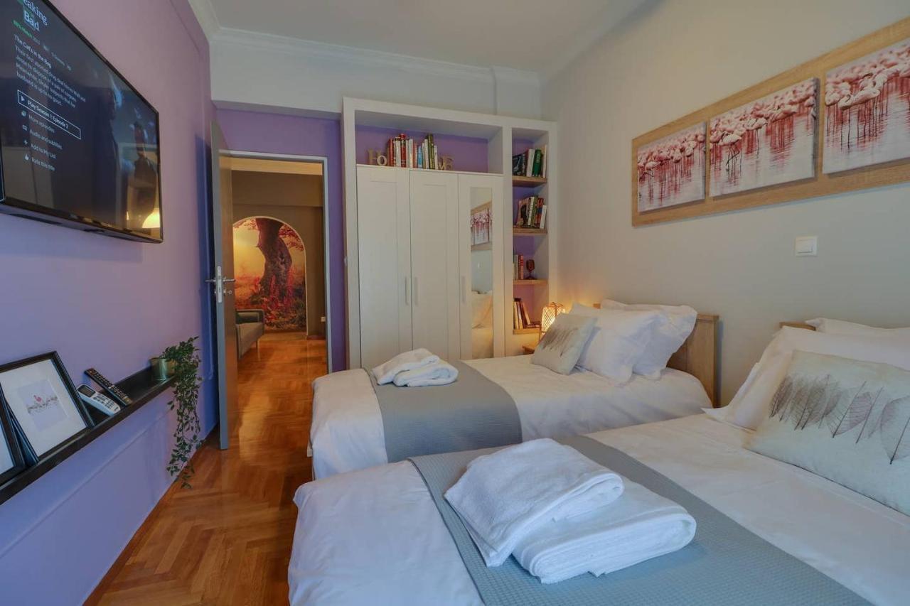 Victoria 5star / 5BR BigApt / Sauna / 2min to metro Atenas Exterior foto